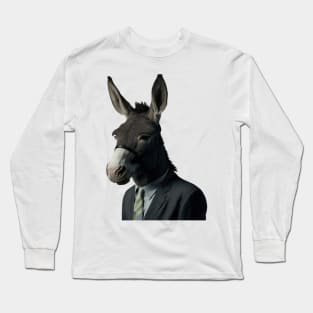 donkey in a suite Long Sleeve T-Shirt